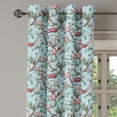 thumbnail image 3 of Ambesonne Floral Grommet Curtain, Vintage Style Bird Print, 50"x108", Soft Blue and Dried Rose, 3 of 5