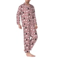 thumbnail image 2 of Wukai Cute Calf Men's Long-Sleeve Pajama Set - Comfortable Sleepwear with Button-Down Shirt and Pants-Large, 2 of 6