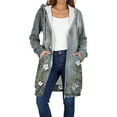 thumbnail image 2 of GaThRRgYP Cozy Ladies Autumn Winter Everyday Jacket,Women's Winter Casual Zipper Long Sleeve Pocket Hooded Mid-Length Printed Jacket Multicolor XXL, 2 of 9