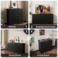 thumbnail image 6 of Wiilayok 31.5" Fluted Buffet Sideboard Cabinet with Unique Pop-up Doors & Adjustable Shelves, Modern Console Storage for Living Room, Dining Room, Kitchen, Hallway （Black Gray）, 6 of 7