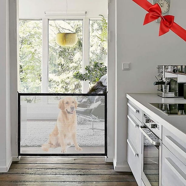 Puerta de seguridad para perros, puerta mágica para perros, barrera para mascotas, puerta de seguridad para instalar en cualquier lugar, puerta de seguridad de malla plegable portátil, instalar en cu