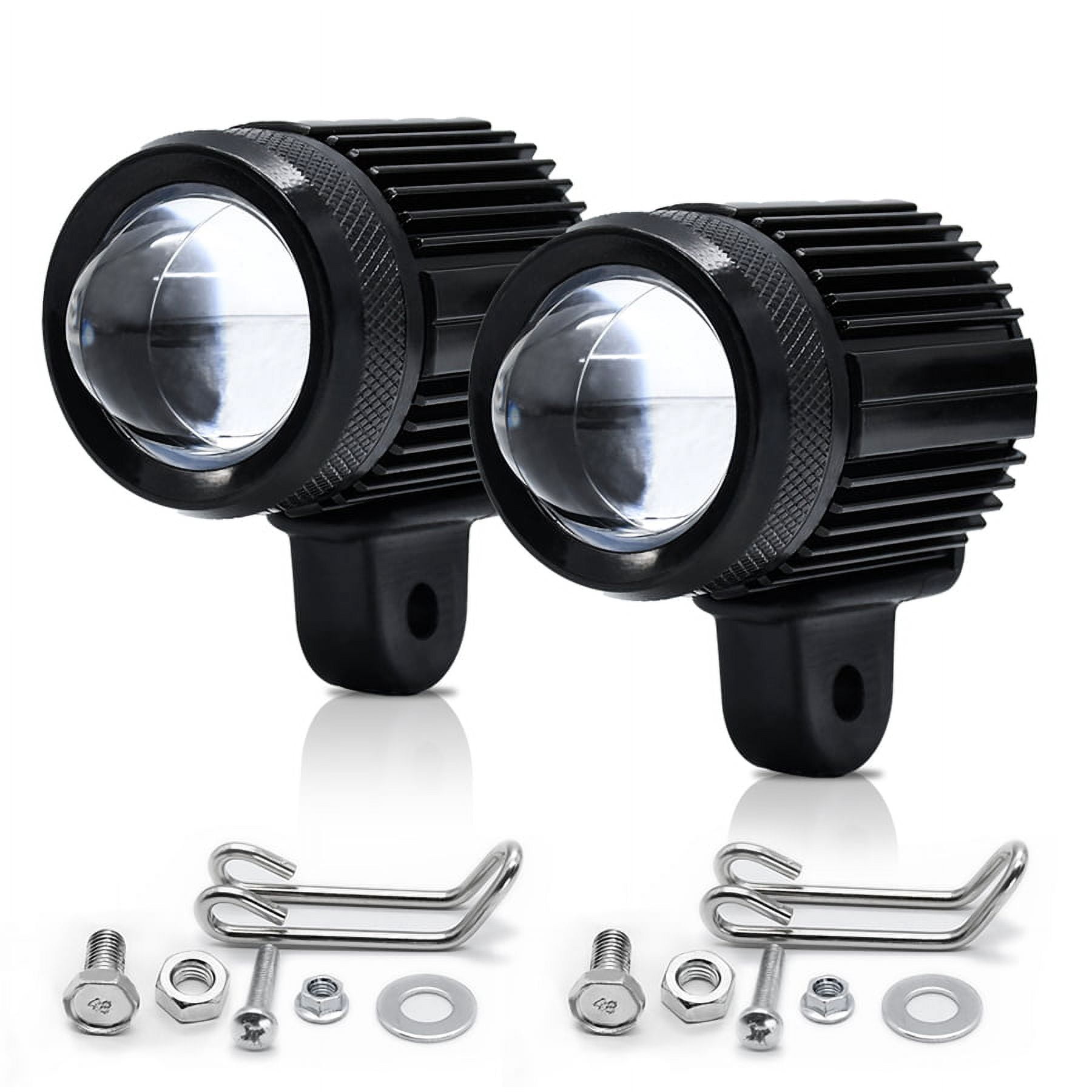 Phyun 2Pcs LED Motorcycle Fog Lights 60W Headlight 12V 24V Spotlights Work Bar Light Flashing Light for Moto Cars Trucks 4X4 ATV