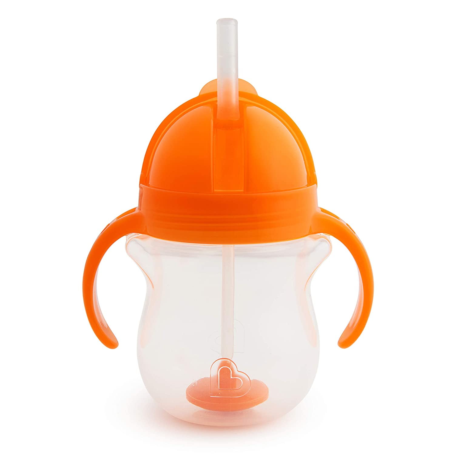 Munchkin Any Angle Click Lock Weighted Straw Trainer Cup, Orange, 7oz