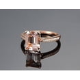 thumbnail image 4 of Antique 1.25 Carat Peach Pink Real Morganite (emerald cut Real Morganite) and Man made diamond moissanite Engagement Ring, 4 of 5