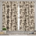 thumbnail image 2 of Ambesonne Circus Valance & Curtain, Sketch Fun Clown Magician, 55"x45", Beige Dark Brown, 2 of 7