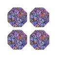 thumbnail image 2 of Disketp Watercolor Butterflies Funny Coasters,4 Pcs Leather Coasters With Holder, Perfect Housewarming Hostess Gifts,Protect Furniture From Water Marks Scratch And Damage, 2 of 9