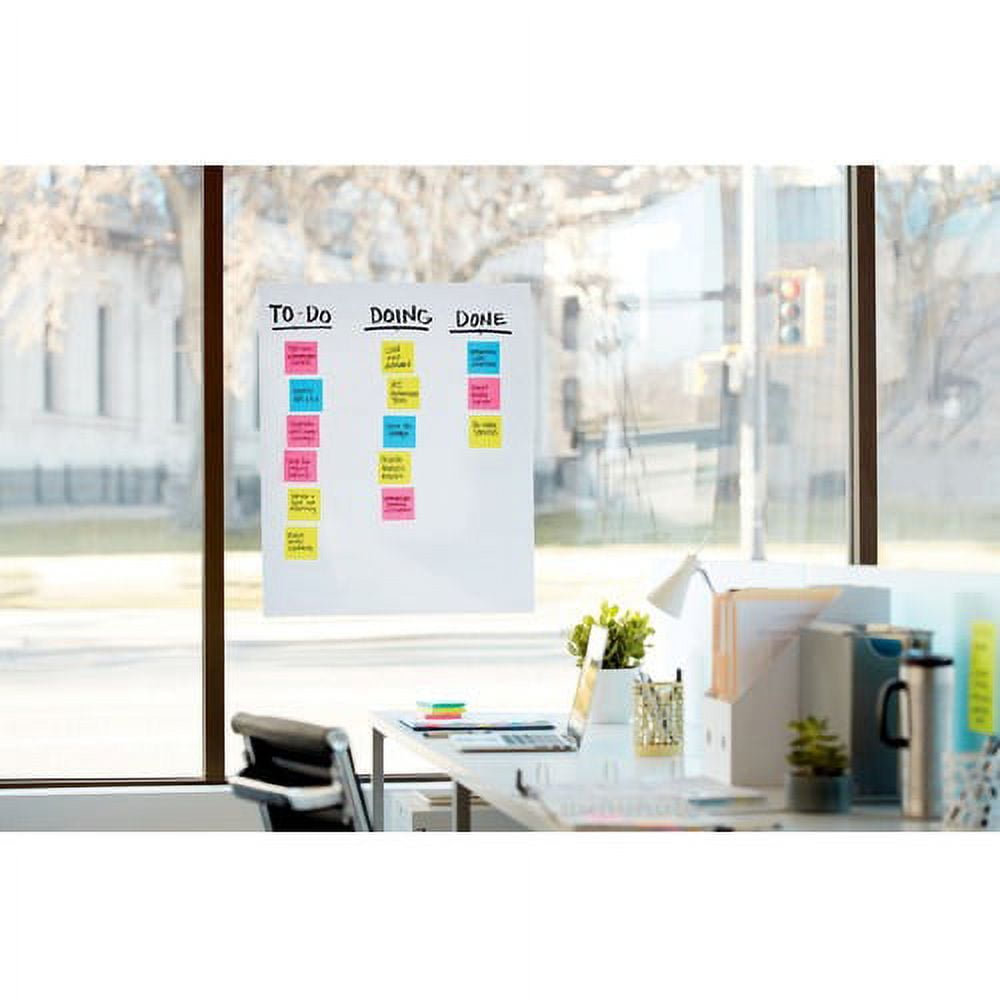 post-it super sticky wall easel pad, 20 x 23 inches, 20 sheets/pad, 2 pads  (566), portable white premium self stick flip chart paper, rolls for  portability, hangs with command strips 