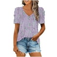 thumbnail image 1 of Birdeem Blouses pour Femmes Mode Décontractée Manches Courtes T-Shirt Ample Blouse Tops, 1 of 12