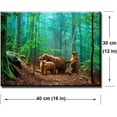 thumbnail image 2 of HFDF Brown Bear Wall Art for Kids Room Cute Animal Canvas Patg of Mother and Cub Old-growth Forest Picture Adorable Family Wildlife Decor Thick Waterproof Bracket Mounted to Hang 20x16inch Framed, 2 of 6