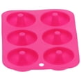 thumbnail image 4 of Molde para donas de 6 rejillas, molde redondo de silicona para pastel de chocolate, molde para pan, bandeja para hornear, accesorio, rojo rosa, 4 of 14