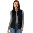 thumbnail image 1 of Chaqueta Sin Mangas Rústica Para Mujer Con Botones Y Botones Tipo Anorak Estilo Cargo De Ante Sintético Negro M, 1 of 6