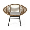 thumbnail image 2 of Outdoor Accent Chair Set of 2- Beige- Basket Brown Faux Rattan- Black, 2 of 5