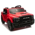 thumbnail image 2 of NIGSQJB 24V Dodge RAM 2500 Kids Ride On Car w/Remote Control, 160W Electric Car w/ 4-Wheel Suspension,Bluetooth,MP3,Music,Storage Space, 3.23MPH Truck Toy Car Gift for Kids Aged 3-6, Red, 2 of 14