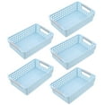 thumbnail image 1 of FUTUREORYY 5Pcs Small Baskets For Shelves Plastic Blue Scratch-resistant Office Supplies, 1 of 5