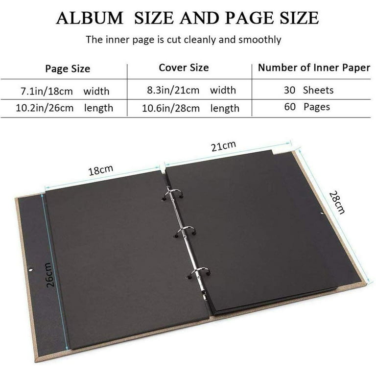 enyuwlcm Linen Hardcover Small Scrapbook with Black Pages 4 x 6 Handmade  Photo Album DIY Album Book Suitable for School Kids Boy 40 Pages Coffee -  Yahoo Shopping