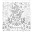 thumbnail image 2 of Ambesonne Gargoyle Shower Curtain, Uncolored Halloween Castle, 69"Wx75"L, Charcoal Grey White, 2 of 4