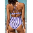 thumbnail image 2 of Women's One Piece Swimsuit V Neck Colorblock Bathing Suit, 2 of 2