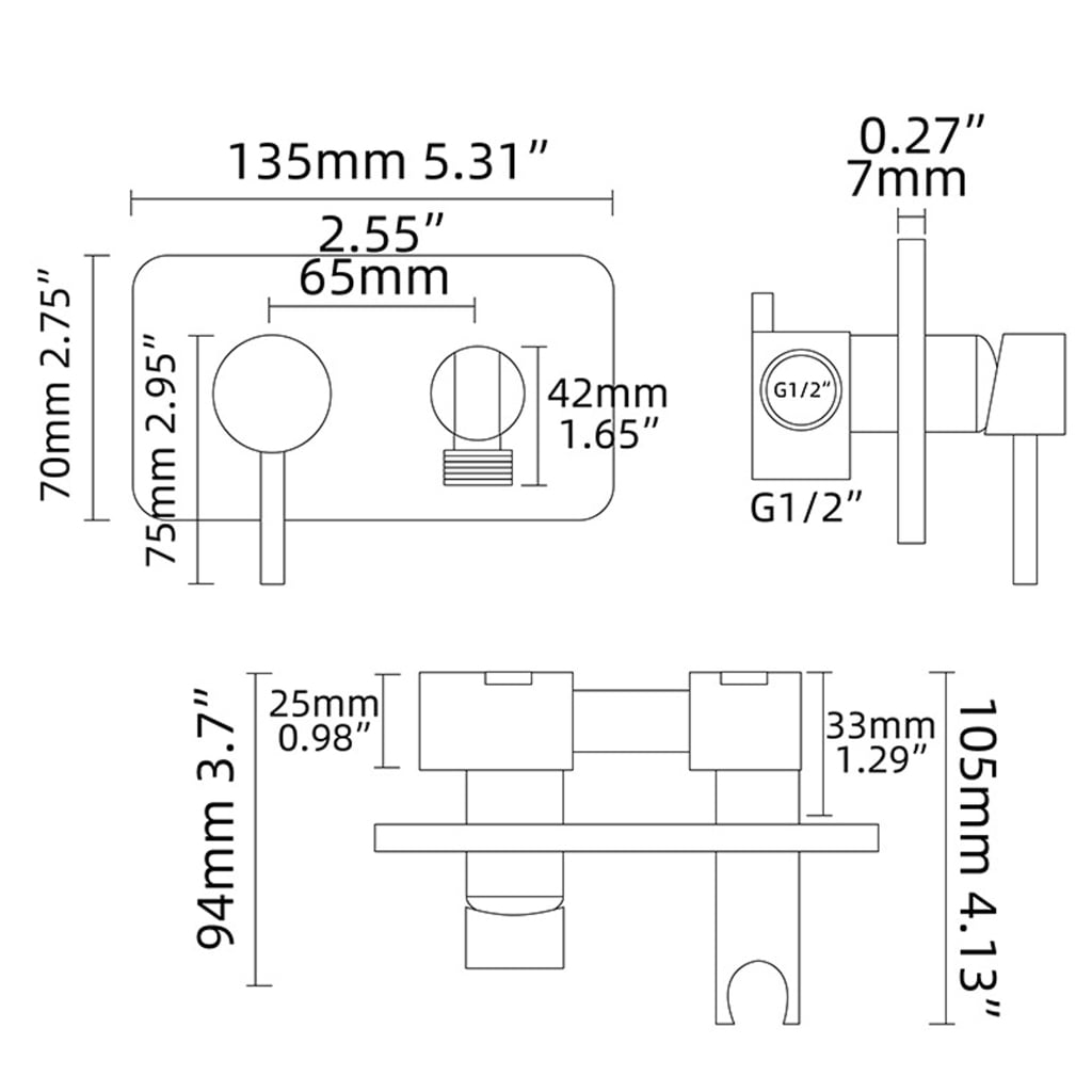 lanema Elegant Toilet Bidet Sprayer Set with Hot Cold mixers Valves Warm Water Sprays