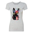 thumbnail image 2 of Wild Bobby Dean Russo German Shepherd Dog Lover Women Slim Fit Junior Tee, Heather Grey, XX-Large, 2 of 5
