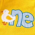thumbnail image 5 of CAICJ98 Baby Boy Girl One Lucky Duck Birthday Outfit Summer Sleeveless First Birthday Overalls Mallard Duck Romper Plaid Bodysuit Hunting Clothes (Yellow,12-18 Months), 5 of 7