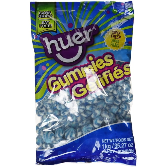 Huer Bulk Small Swirls-Sour Blue Raspberry, 1kg Pack