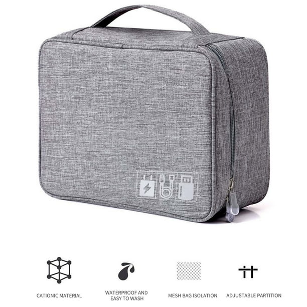 Estuche organizador de electrónica, bolsa de almacenamiento de cables para cargadores, baterías externas y discos duros. Bolsa de nailon resistente al agua para dispositivos electrónicos. Soporte