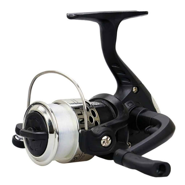 Bobines de Pêche à Roue Tournante Baitcasting Bobine de Rotation en Plastique Bobine de Culbuteur avec des Équipements de Pêche de Culbuteur de Bras, Argent