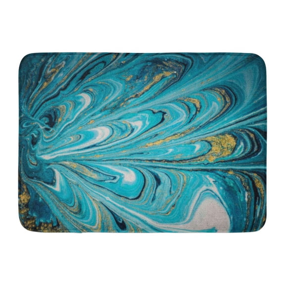 GODPOK Beautiful Natural Luxury Marbleized Effect Ancient Oriental Drawing Technique Incorporates The Swirls Rug Doormat Bath Mat 23.6x15.7 inch