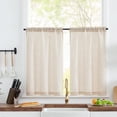 thumbnail image 1 of Cortinas de cocina Jinchan de lino beige con niveles de 115 x 65 cm, 1 of 8