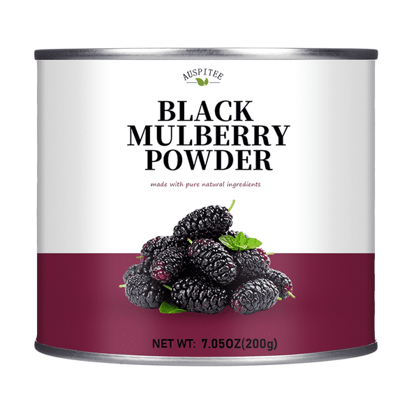 AUSPITEE Mulberry Powder 200g Pure Black Mulberry Juice Powder for Cooking Baking Smoothies Coloring