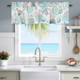 thumbnail image 4 of Turquoise Coral Conch Window Valance for Kitchen, Starfish Turtle Shell Wood Grain Rod Pocket Short Curtain for Small Windows, Light Filtering Decorative Valance, 56 x 16 Inch, 1 Panel, 4 of 9