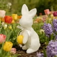 thumbnail image 2 of SLYNSHome Easter Bunny Decorations Flocked Bunnies Figurine White Soft Velvet Foam Rabbit Ornaments Spring Decor for Home Office Table, 2 of 9