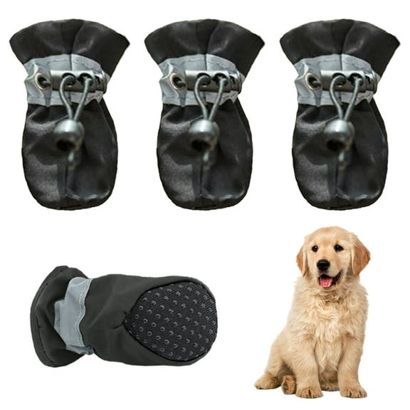 Dog Shoes for Large Medium Small Dog - Boots & Paw Protectors Warmer for Outdoor Walking, Indoor Hardfloors Anti-Slip Sole