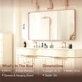 thumbnail image 3 of Depuley 60" x 30" Rose Gold Modern Wall Mirror,Rectangular Vanity Makeup Mirror for Bathroom and Bedroom,Multiple Sizes, 3 of 7
