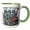 Green/White, variant on 3drose, Funny Cool Raccoon and Possum Street Cat Blues Jazz Music Graffiti, 11oz Mug