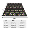 thumbnail image 3 of Balery Mardi Gras Fleur de Lis Manta de Felpa Suave y Acogedora – Cobija de Franela Aterciopelada para Cama, Lavable y Cálida para Sofá, Mascotas, Transpirable-80"x60", 3 of 7