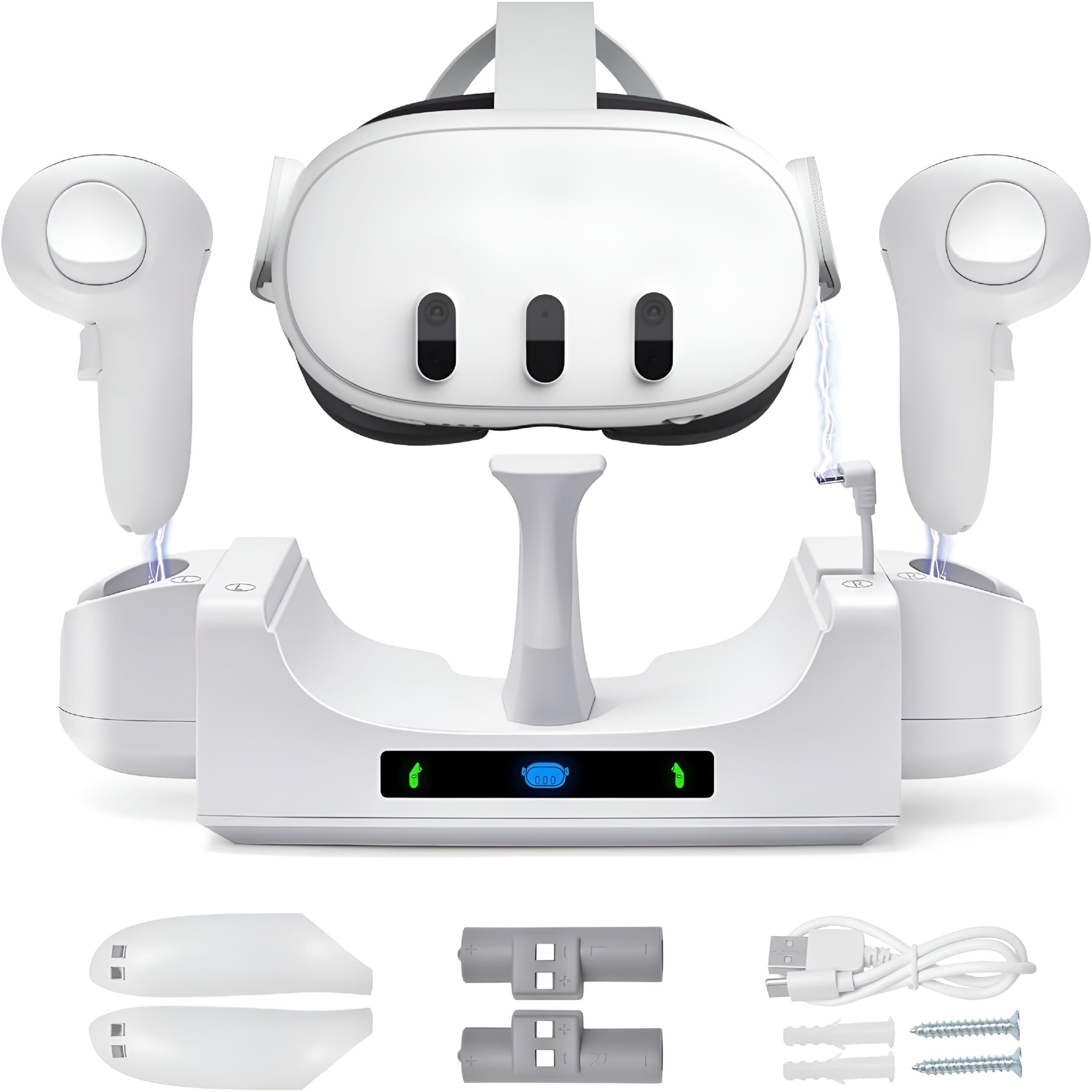 Oculus Quest 2 USB C Fast Charging Dock Set, All-in-One Controller