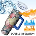 thumbnail image 5 of OBREWU Pioneer Flower Tumbler with Handle and Lid,Pioneer Flower 40oz Double Wall Vacuum Insulated Tumbler,Cups Gift for Women and Men, 5 of 7