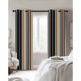 thumbnail image 4 of Black Orange Blue Striped Blackout Curtains for Bedroom Living Room Darkening Curtains 84 Inch Length 2 Panels Set Modern Stripes Art Farmhouse Window Curtain Window Treatment Grommet Drapes 42"x84", 4 of 9