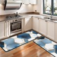 thumbnail image 3 of Kitchen Rugs Sets Of 2,Blue White Gold Hexagon Marble Pattern Anti Fatigue Kitchen Mat Rugs Non Slip Washable,Decorative Kitchen Floor Mats for Kitchen,Sink,Laundry,17"x47"+17"x47", 3 of 5