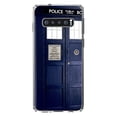 thumbnail image 1 of DistinctInk Clear Shockproof Hybrid Case for Samsung Galaxy S10 (6.1" Screen) - TPU Bumper, Acrylic Back, Tempered Glass Screen Protector - TARDIS Police Call Box, 1 of 2