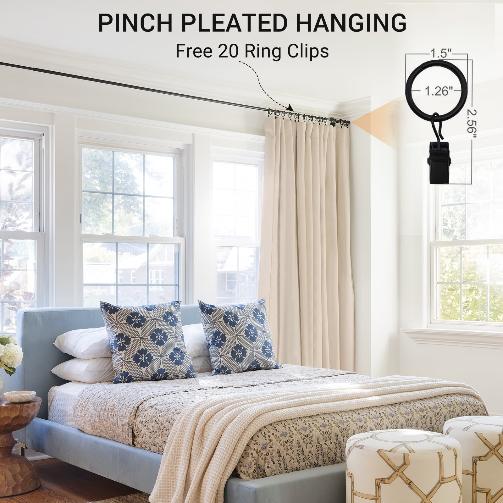 Blackout Curtains 2 Panels Set, Linen Textured Blackout Drapes, Thermal Insulated Curtains for Bedroom Living Room, W50" X L84" Oatmeal