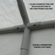 King Canopy True 10' x 20' Universal Canopy, 1 3/8-Inch Steel Frame, 8 Leg, White