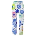 thumbnail image 3 of Women's Summer Printed Linen Drawstring Elastic Waist Pants Lightweight Straight Leg Casual Trousers With Pockets For Vacation And Beach Pants for Juniors Pants Suits for Women Business Casual Soft, 3 of 4