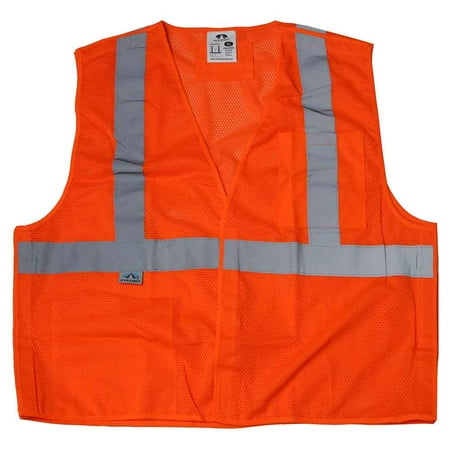 

Orange Reflective Safety Vest - Class 2 Breakaway Hi Vis Vest - XL