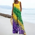 thumbnail image 2 of Moxiu Mardi Gras Overalls for Women Holiday Jumpsuits Dressy Casual Carnival Graphic Overalls Loose Wide Leg Rompers with Pockets 2025 Multicolor,L, 2 of 7