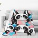 thumbnail image 1 of Balery Panda Cute Pink Hearts Manta de Felpa Suave y Acogedora – Cobija de Franela Aterciopelada para Cama, Lavable y Cálida para Sofá, Mascotas, Transpirable-60"x50", 1 of 7