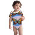 thumbnail image 3 of Daiia Oil Painting Beautiful Butterfly Printed Unisex-Baby Short Sleeve Onesies Bodysuits Baby Climbing Clothes Soft and Comfortable Romper with Expandable Shoulder Design-3 Months, 3 of 8
