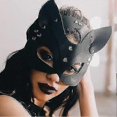 thumbnail image 1 of Woman Leather Cat Mask Costume Bunny Fox Masks,animal Half Face Mask Cosplay Halloween Party Women Ladies GuanGuan, 1 of 4