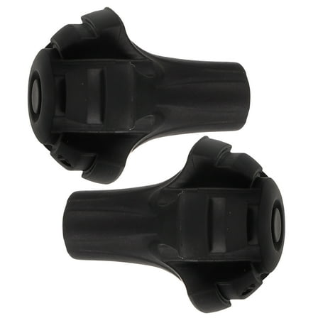 Pretyzoom 2Pcs Heavy Duty Cane Tips Replacement Black Plastic Anti-slip Walking Sticks